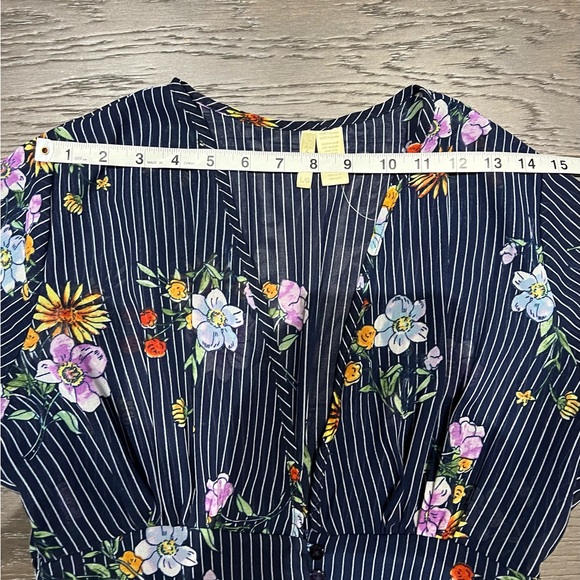 Womens Japna striped with florals long duster Sz L - Picture 7 of 14